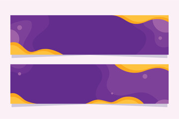  Hand drawn flat Abstract Horizontal Banners Purple Yellow Vector