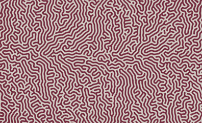 Red maroon turing lines organic shape patterns background design