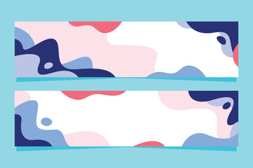  Hand drawn flat Abstract Horizontal Banners Vector