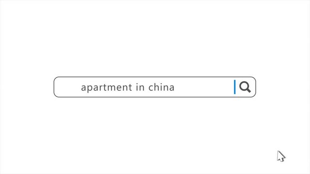 Apartment in China in Search Animation. Internet Browser Searching