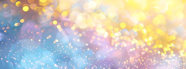 Pastel Colors	Glittering Lights with Dreamy Bokeh, 	banner, background for event invitation, New...