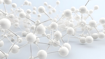 Clean structure of a white molecule or atom background