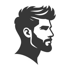 Profile of a man with beard. Silhouette. Vector