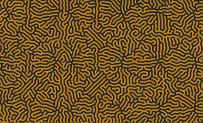 Black and Orange turing lines organic shape patterns background design