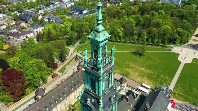 Aerial view of The Jasna Gora Monastery in Czestochowa