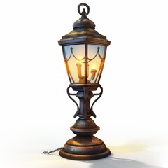  2D video game asset, Lamp. Single object, white background