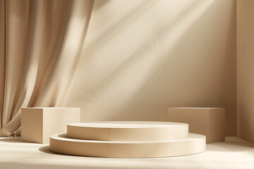 White marble podium for product display with marble texture background, generative ai