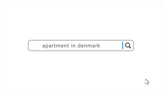 Apartment in Denmark in Search Animation. Internet Browser Searching