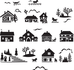 Delightful Countryside Illustrated Village Charm