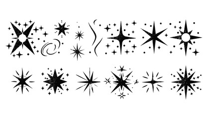 Y2k スターの輝きキラキラ抽象的なタトゥーの形。レトロな 2000 年代スタイルのシンプルで最小限の幾何学的な看板。