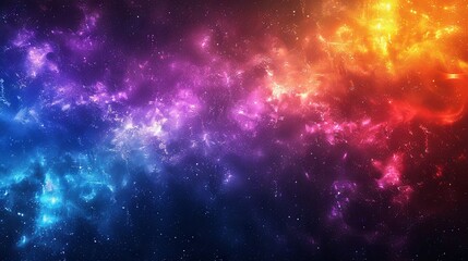 Vibrant cosmic nebula with interstellar colors and starry glow - obrazy, fototapety, plakaty