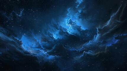 Naklejka na ściany i meble majestic night sky filled with stars nebula and galaxy astrophotography inspired digital painting