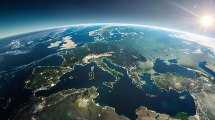 majestic planet earth showcasing the european continent with elements furnished by nasa - obrazy, fototapety, plakaty