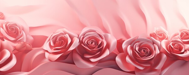 Rose background, gradient rose wall, abstract banner, studio room. Background for product display with copy space