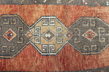 Textures and patterns in color from woven carpets - 785419268