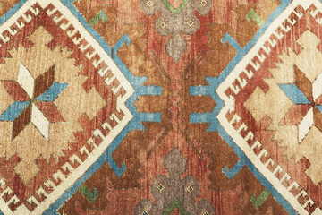 Textures and patterns in color from woven carpets - 785419687