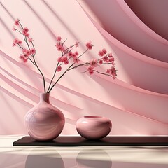 pink room with a shadow behind it in the style UHD Wallpaper