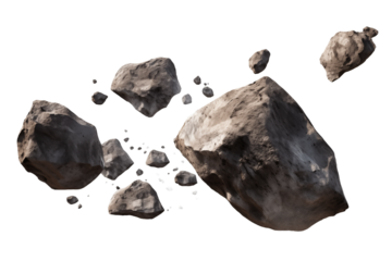 Asteroids Floating in Space