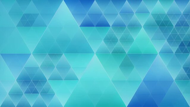Blue triangles loop. Abstract, soft, simple, tranquil, geometric background.