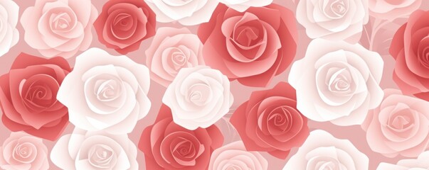 Roseprint background vector illustration with grid in the style of white color, flat design