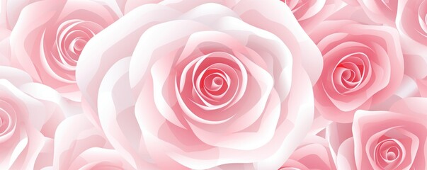 Roseprint background vector illustration with grid in the style of white color, flat design
