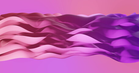 Image of pink to purple gradient layers waving over gradient background