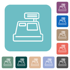 Cash register outline rounded square flat icons