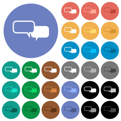 Chat bubbles round flat multi colored icons