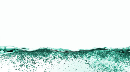 Green water level splash isolated on white with space for copy