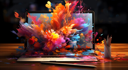 View of a Beautiful digital iPad task hyper design