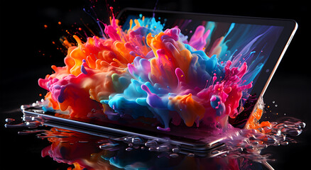 View of a Beautiful digital iPad task hyper design