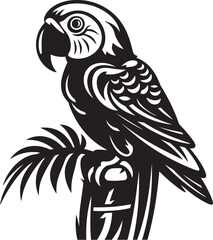 Whimsical Tiki Parrot Vectorized Island Whimsy