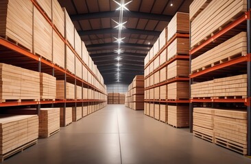 wood storage warehouse. lumber keeping - obrazy, fototapety, plakaty