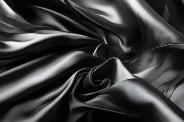 black satin fabric - obrazy, fototapety, plakaty