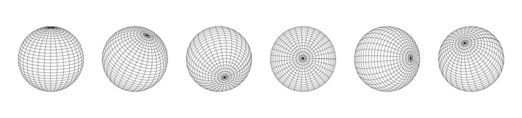 3d circle sphere wireframe grid geometric illustration vector