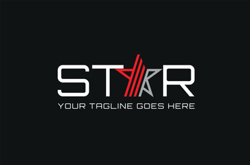 Modern Red star logo design vector. Star logo design concept