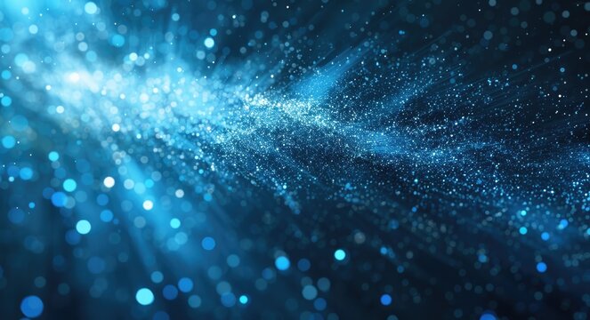 Technology Background Light. Dark Blue Abstract Background with Glowing Particles and Light Effects