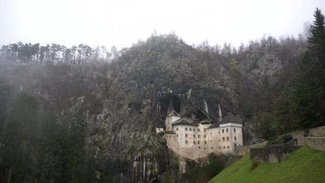 predjama castle cliff edge landmark in Slovenia beautiful historic attraction in nature