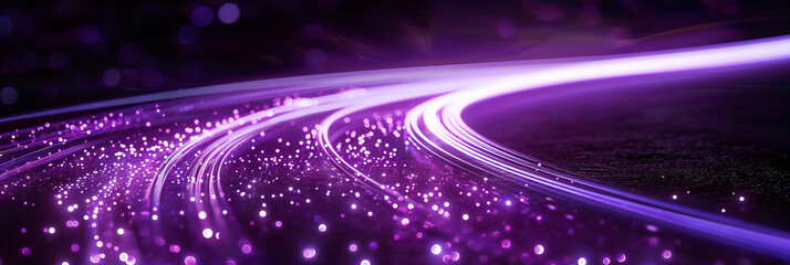 background with purple light trail wave effect - obrazy, fototapety, plakaty