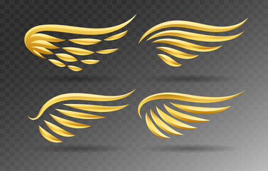 3d golden wings