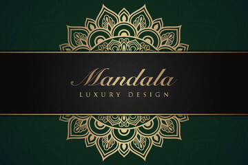 Luxurious mandala background and banner design, suitable for design templates for greeting cards,  - obrazy, fototapety, plakaty