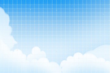 Sky Blueprint background vector illustration with grid in the style of white color, flat design, high resolution photography