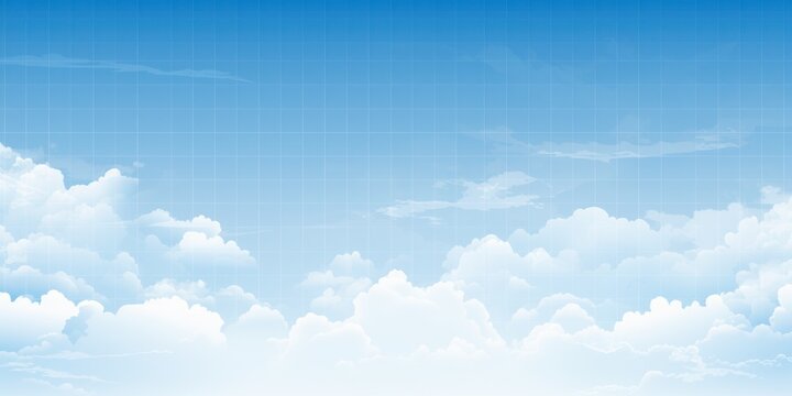 Sky Blueprint background vector illustration with grid in the style of white color, flat design, high resolution photography