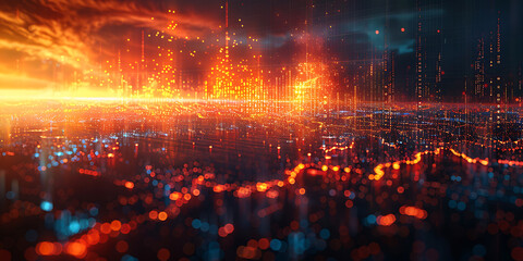 Innovative Business Performance Chart: Orange-Teal Insights & Tech Trends