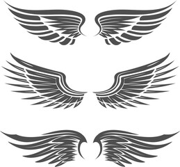 Wing for heraldry design set
