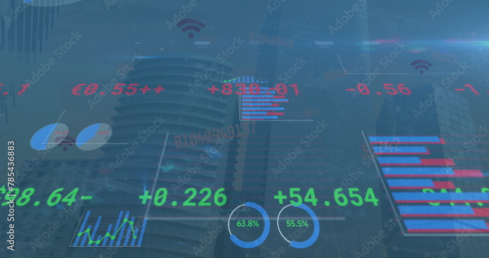Poster image of data processing over cityscape