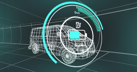 Image of car panel over digital car