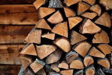 Nature's Fuel: Pile of Firewood, Essential for Hearth and Home