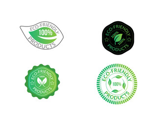 Organic Living Eco-Friendly Products Vector Art Collection. Renewable Resources Eco-Friendly Products Illustration Set