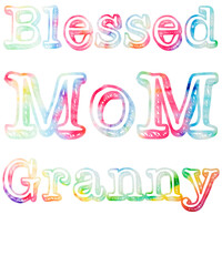 Tie Dye blessed to be called mom and granny Funny Mothers day shirt design